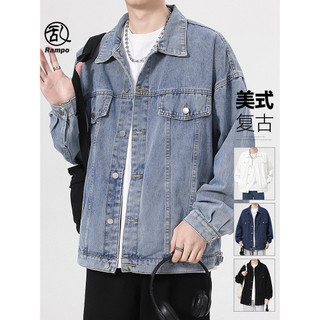 Jaqueta jeans masculina outono inverno Retro rufião bonito ferramentas jaqueta Casual ins Street Wear adolescente All-Ma