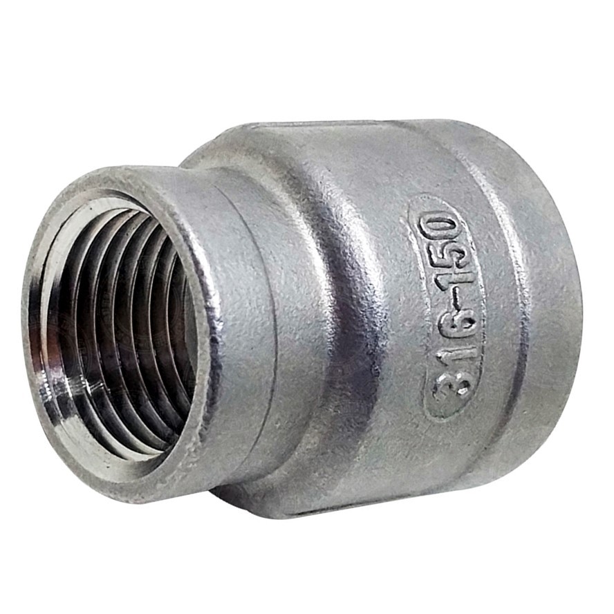Luva Com Redução 2 Polegadas Para 1-1/4 Em Inox 316
