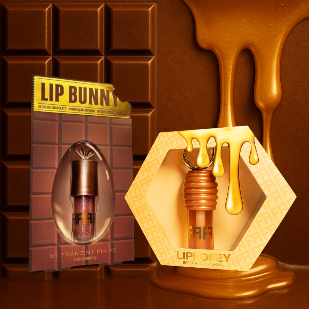 Gloss Labial Fran by Franciny Ehlke LipHoney 5G Lip Bunny Hidratante Protetor Chaveiro