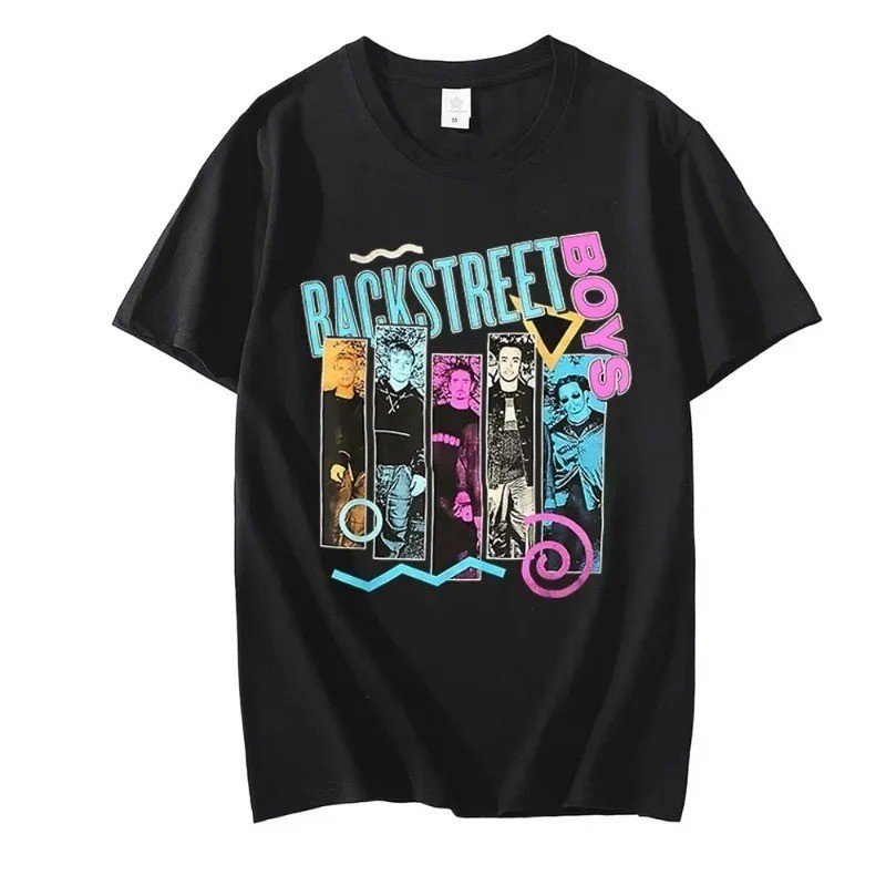 Camisa Vintage clássico 90s backstreet rock band punk hip hop streetwear Camiseta 100% Algodão