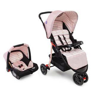 Carrinho de Bebê Travel System Toffy Duo Cosco Kids Rosa em Oferta na Shopee