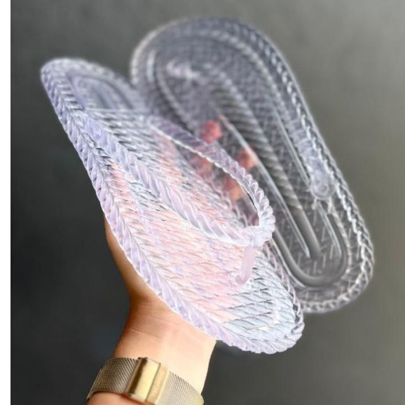 Chinelo Marrocos Feminino jelly lançamento VERÃO trança transparente Confortável tendencia praia