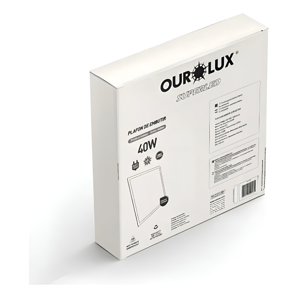 Plafon Painel Superled De Embutir 40w 6500k Ourolux