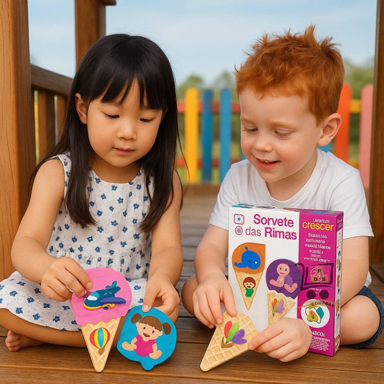 Jogo Educativo 3 Anos Sorvete Das Rimas Alfabetização 24 Peças Nig Brinquedos em Oferta na Shopee