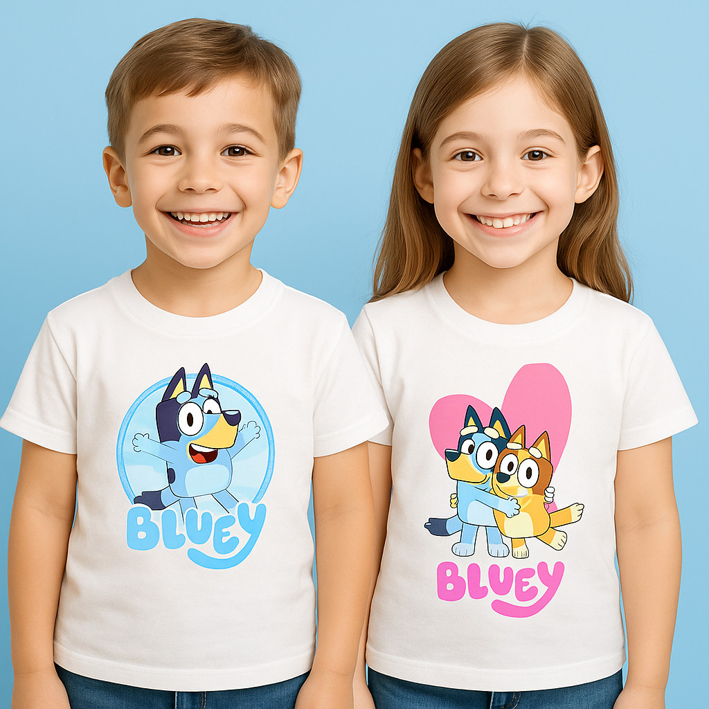 Camiseta Infantil Bluey Blusa T- Shirt Menina Menino Unisex em Oferta na Shopee