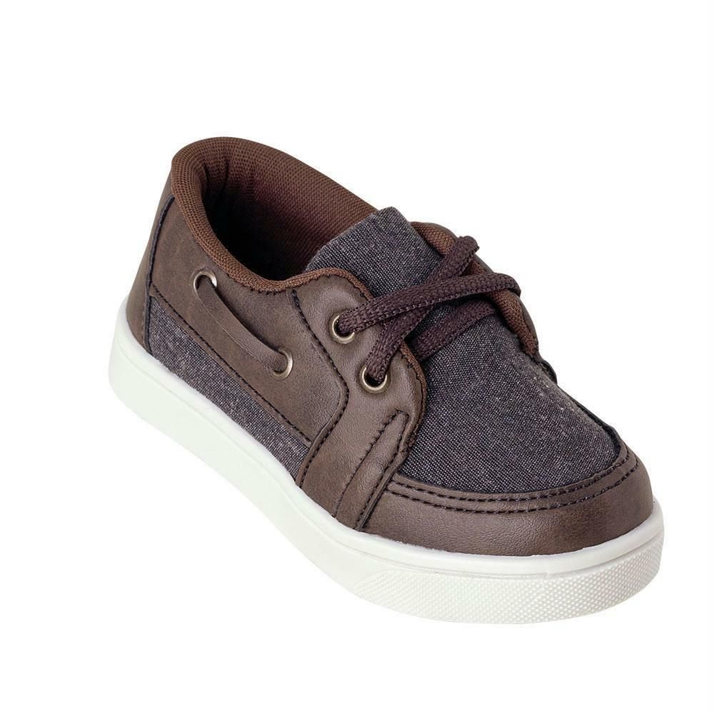 Tênis Infantil Em Sintético Com Tecido Café - Tamanho 20