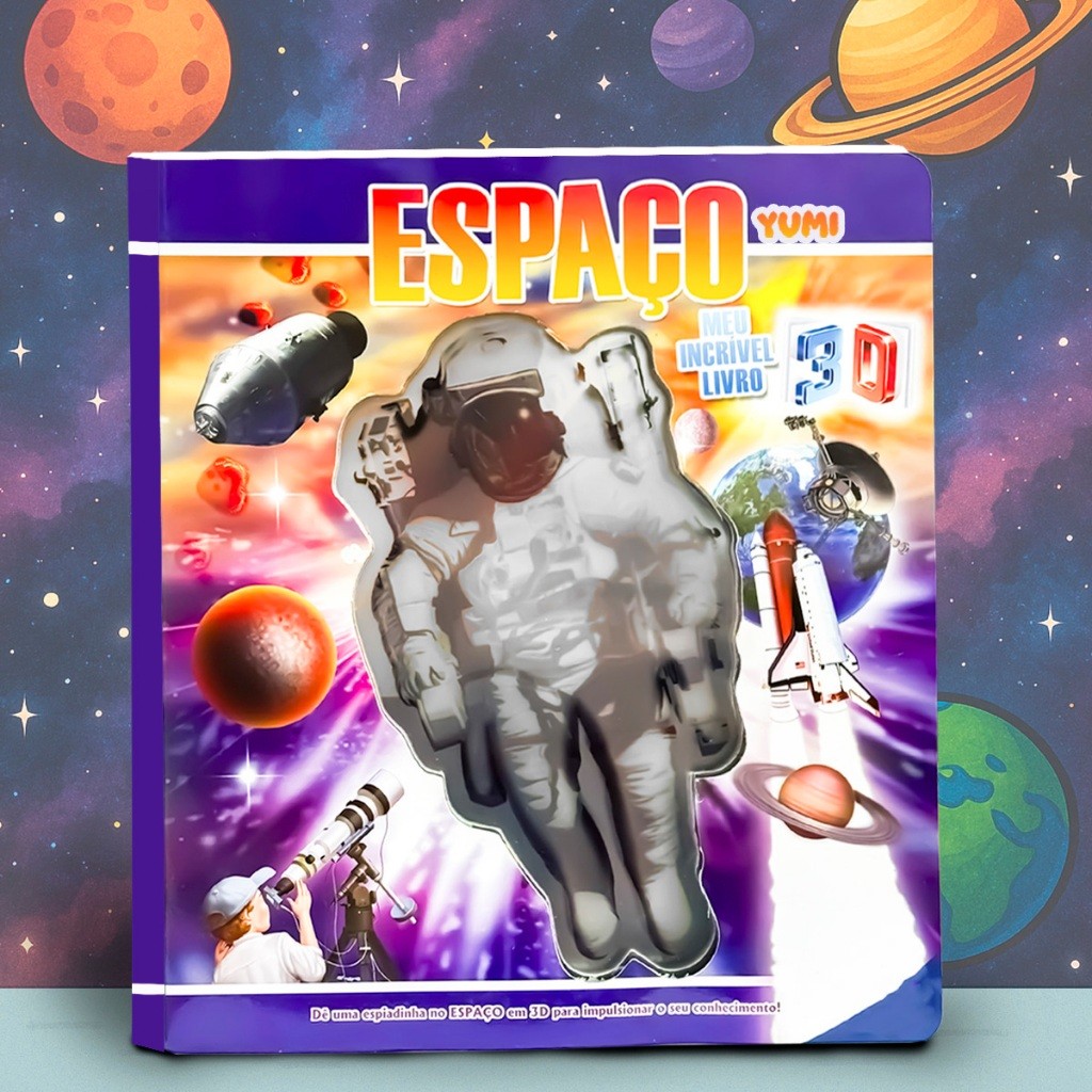 Livro Interativo Meu Incrível Espaço Em 3d | Curiosidades Astronomia Colecionável | Capa Dura Premium