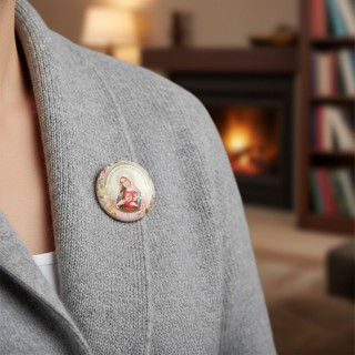 Broche Boton Imaculado Coração de Maria em Oferta na Shopee