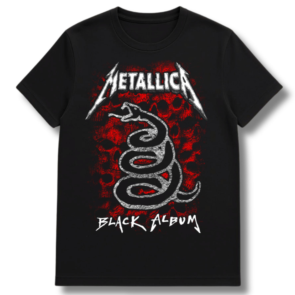 Camiseta Banda de Rock Camisa Metal Black Album Metallica Blusa Banda 100 % Algodão Premium