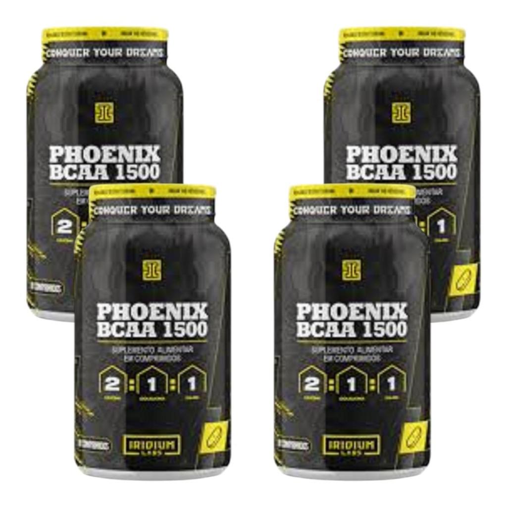 Kit Phoenix BCAA 1500 Iridium Labs Com 4 Unidades De 90 Comprimidos Cada