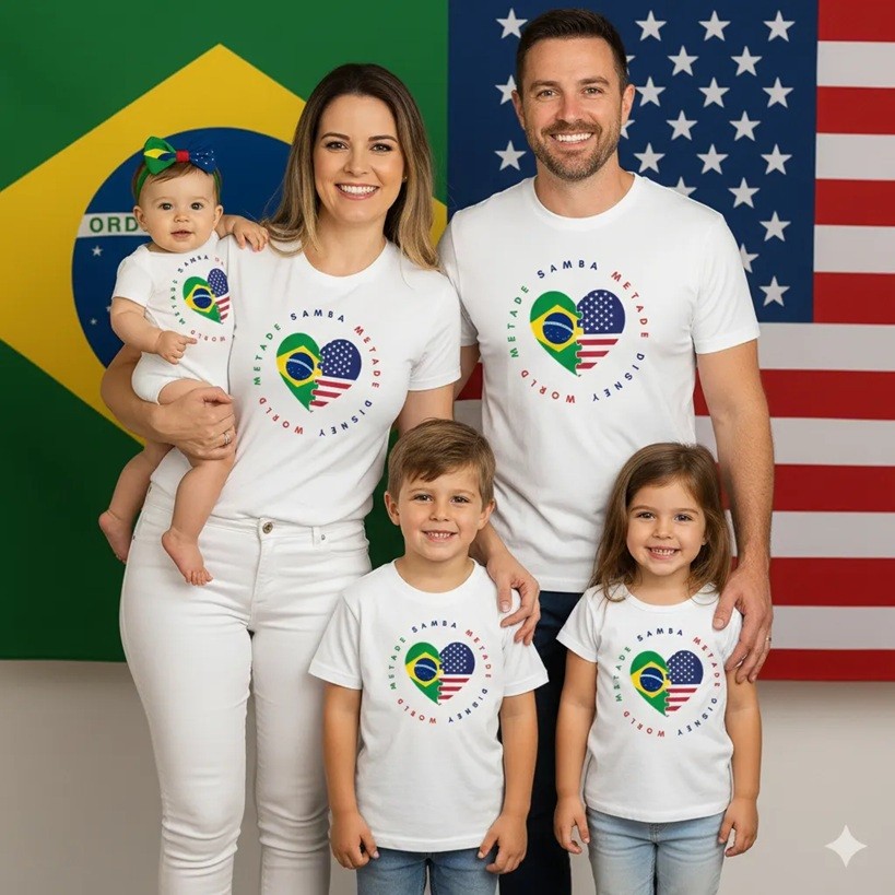 Body/ Camiseta Brasil E Eua Time Futebol Brasil Família M06