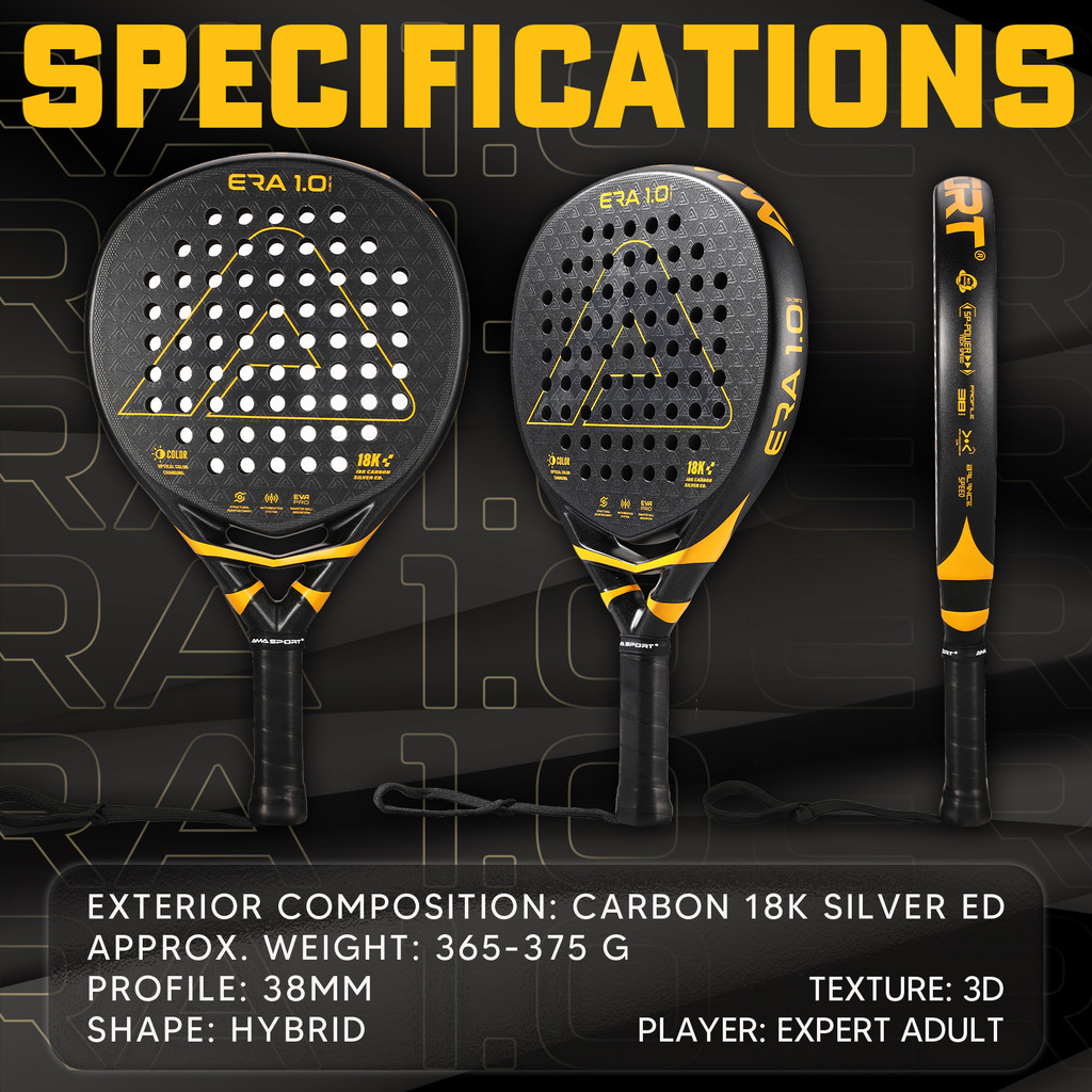 Novo estilo de placa raquete de tênis Padel raquete 18K fibra carbono estilo gaiola praia raquete profissional