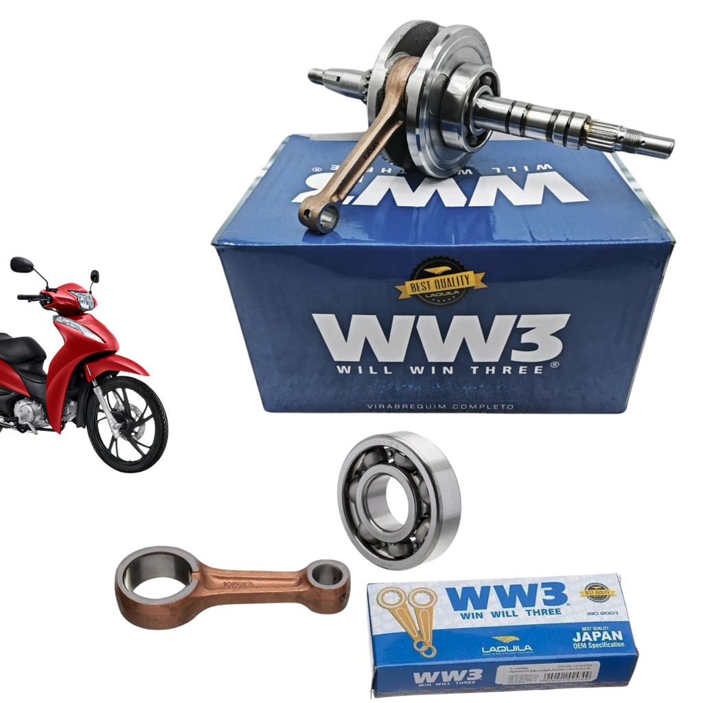Virabrequim Completo Com Biela e Rolamento WW3 Honda Biz 125 ES/KS/EX 2005 Até 2024 em Oferta na Shopee