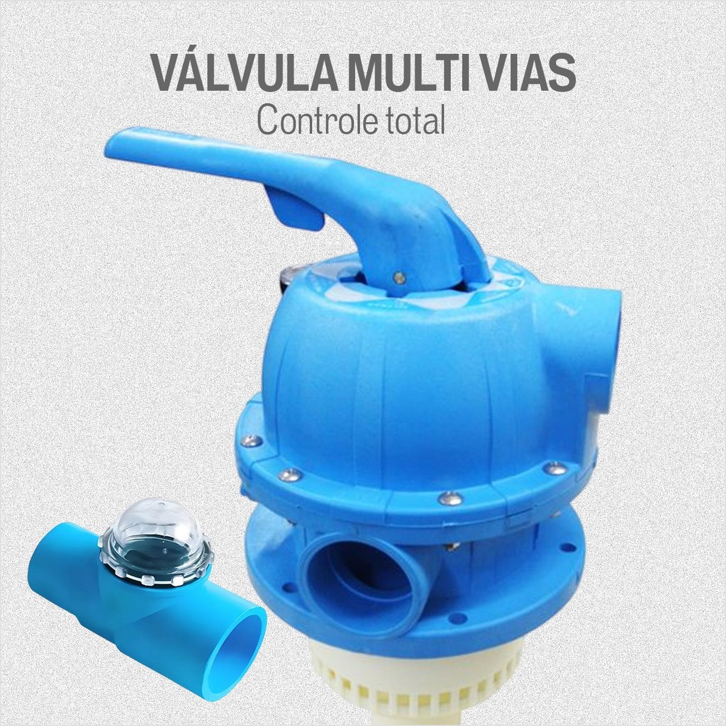 Válvula Multi Vias Filtros Millenium Borracha Visor Sodramar