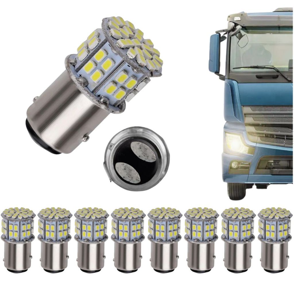 KIT 10 LAMPADA 50 LED BAY15D 2 POLO P21/5W 1157 1034 BRANCO 24V