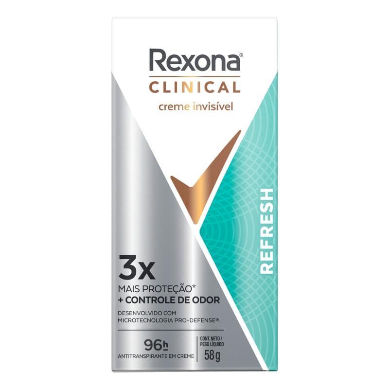 Desodorante Antitranspirante em Creme Rexona Clinical Refresh 96h 58g em Oferta na Shopee