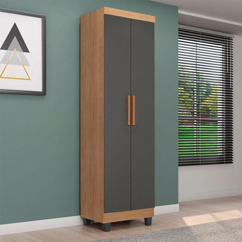 Armário Multiuso Ambiente Lite Nature Cinza - Móveis Leão