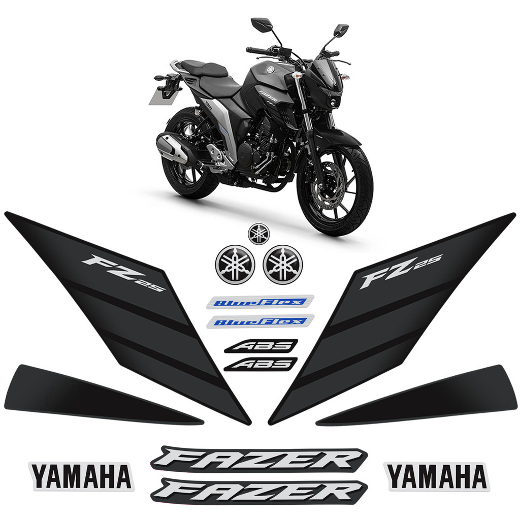 Adesivos Para Fazer 250 Fz25 2022/2023 Moto Preta + Logos em Oferta na Shopee