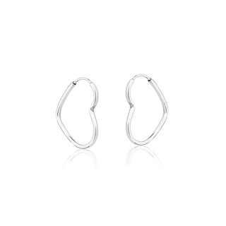 Brincos prata 925 argola coração pequena prata 925 - 16mm