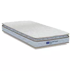 Colchão Solteiro Probel Espuma D33 Pillow Top 88x188x18cm Guarda Costas Lyon Branco/Bege
