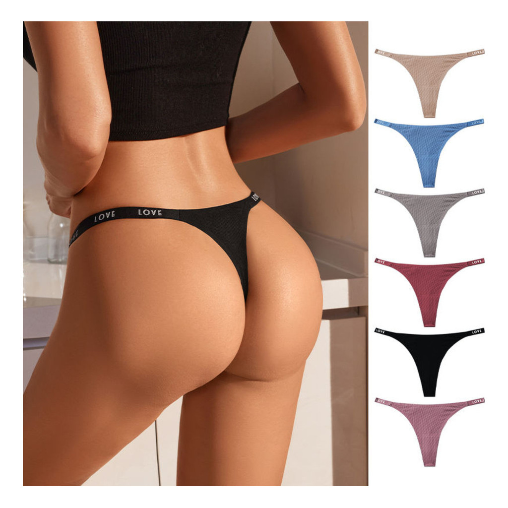 Kit 4 Calcinha Fio Dental Feminina Poliamida Love Elástico