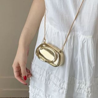 Bolsa Clutch Mini Espelhada Metálica Formato Semente - Elegância e Estilo para Festas#Z-1108 em Oferta na Shopee