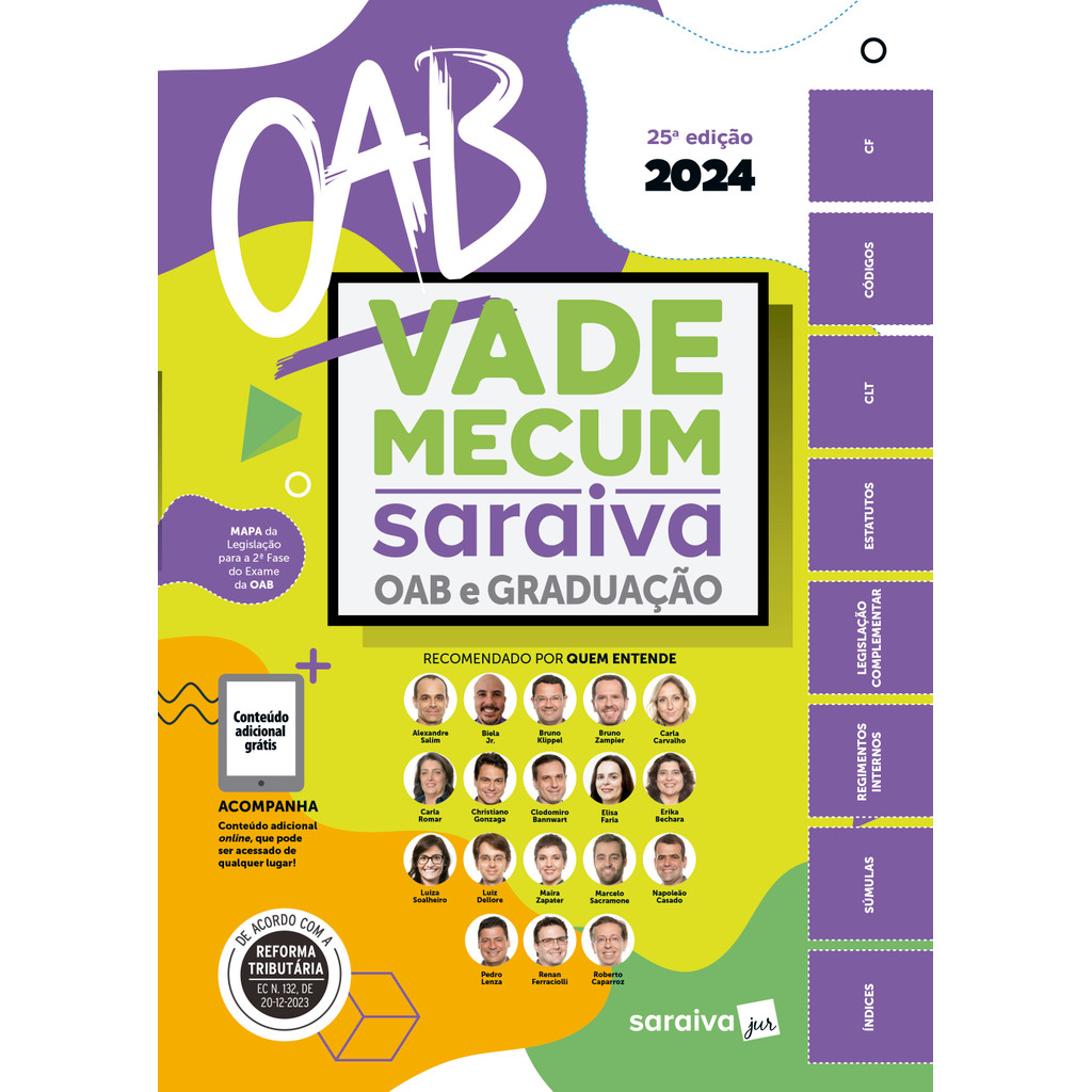 Livro Vade Mecum Saraiva OAB e Graduação - 25ª Edição 2024 - Livros Sorocaba