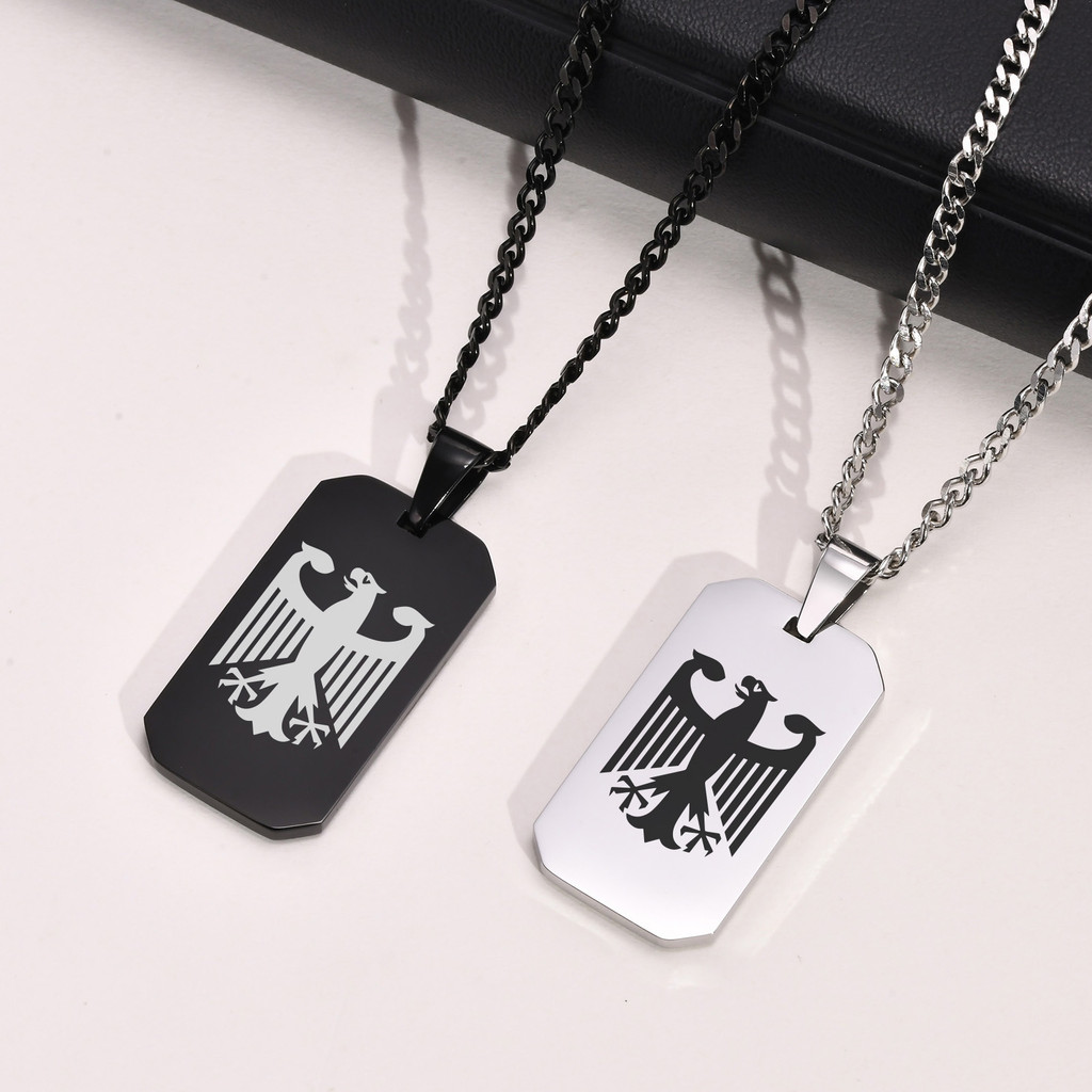 Vnox Octagon Eagle Dog Tag Colar De Aço Inoxidável Estilo Punk Rap · foto 2