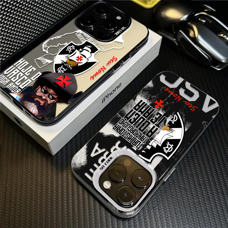 Capinha capa de Com nome personalizado Futebol Vasco da Gama Para iPhone 15 14 13 12 11 XS XR 13 Pro Max Plus capa s07