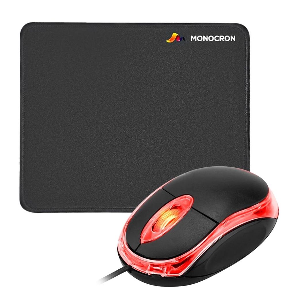 Kit Office 2x1 Mouse Mais Mousepad Essencial Home Office Game