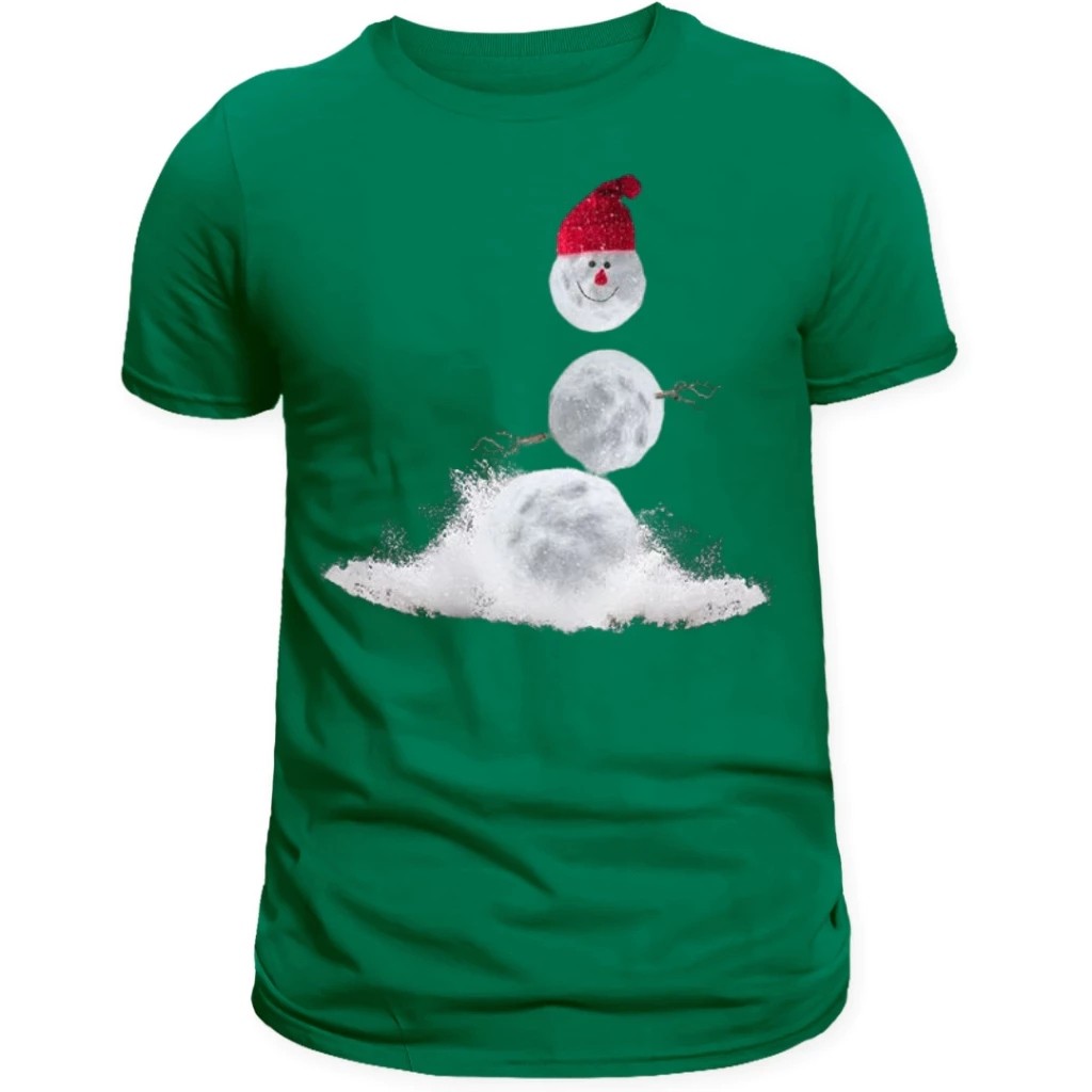 Camiseta Masculina Natal Estilosa Estampada Boneco de Neve  Lançamento Camiseta 100% Algodão Plus Size - Asphalt Vibe