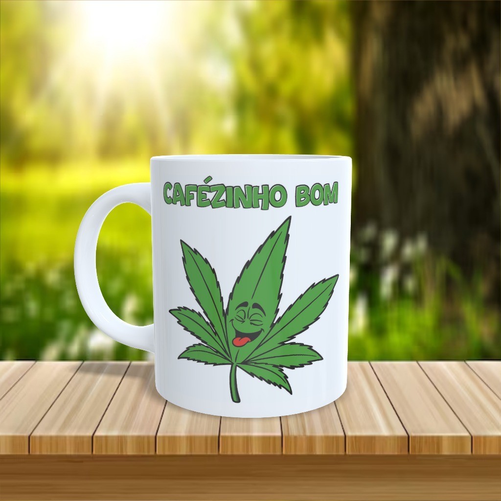 Caneca de Porcelana Divertida Engraçada Maconha Presente Amigo Maconheiro Amiga Namorado Irmão