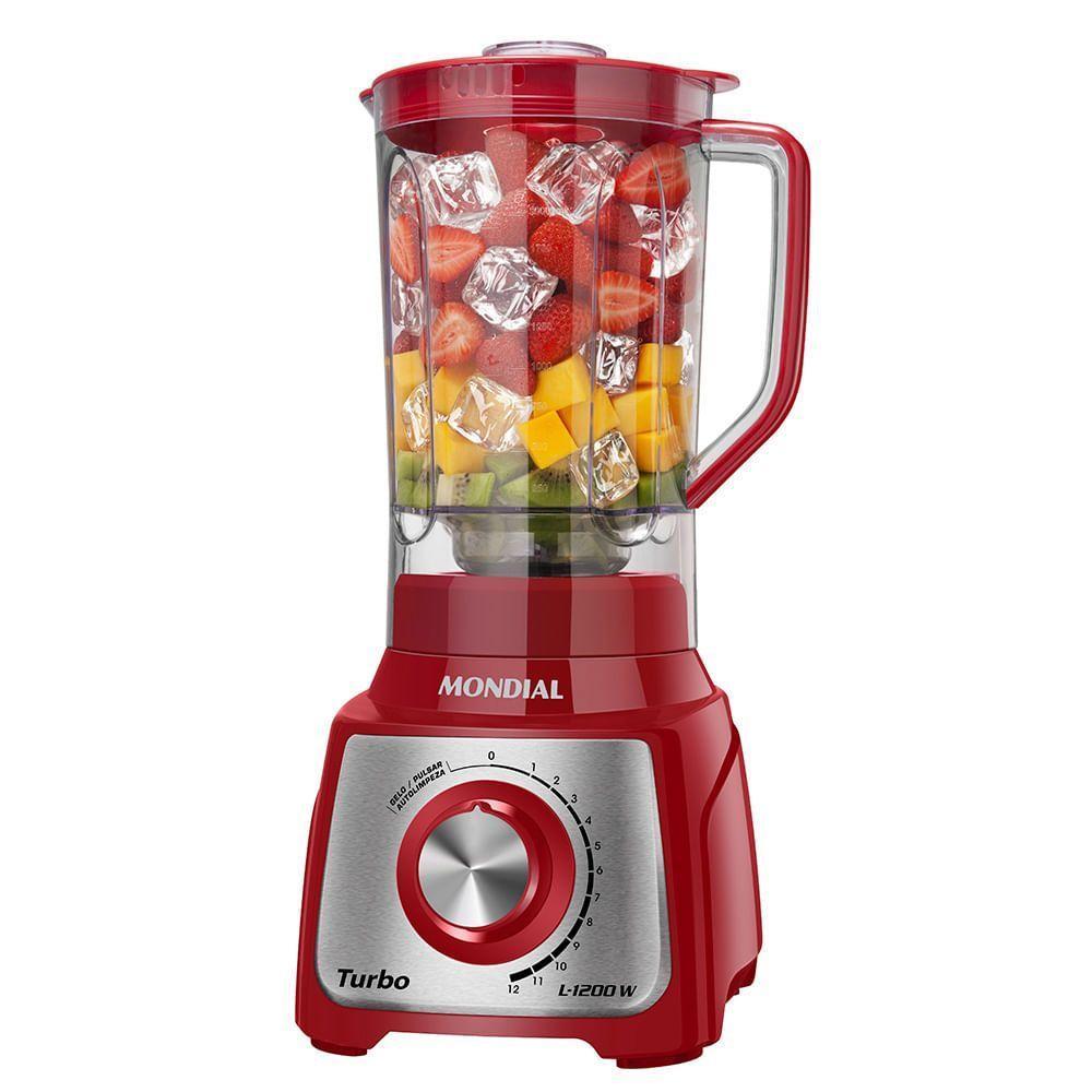 Liquidificador Mondial Turbo Inox L-1200 Ri Liquidificador-127v-vermelho-inox
