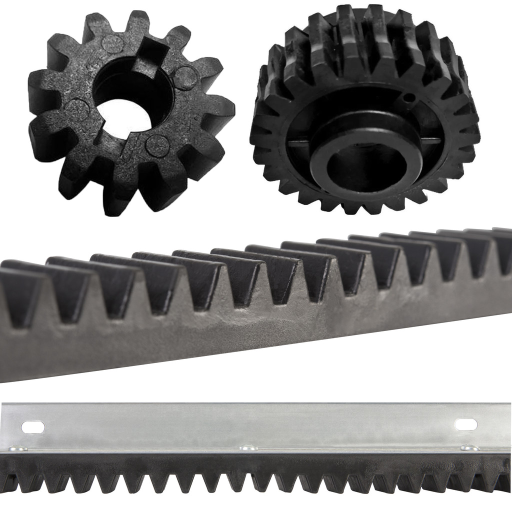 Engrenagem Nylon Motor Deslizante Z12 + Engrenagem Interna 24 Dentes + 4m Cremalheira