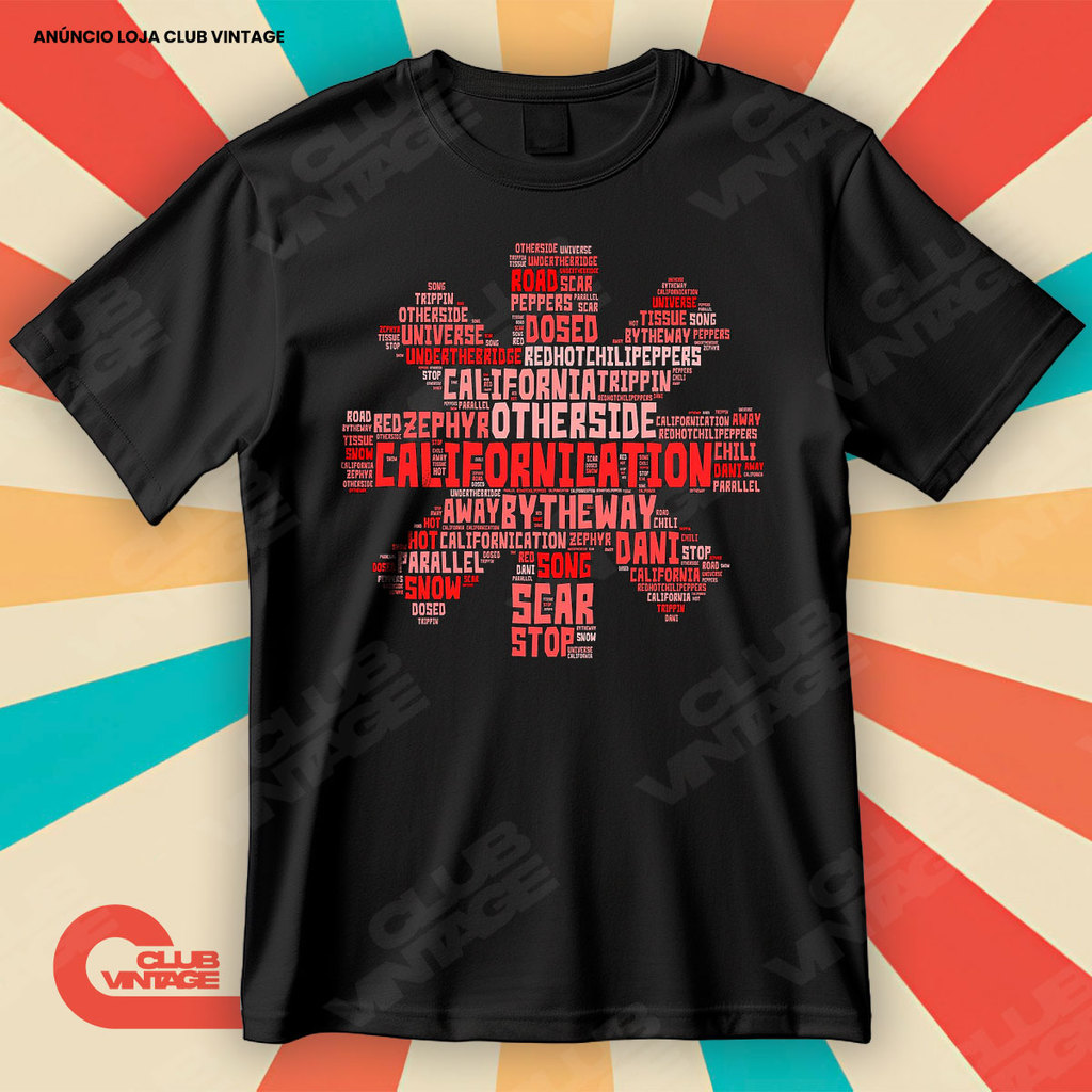 Camiseta Banda Red Hot Chili Peppers Californication Musics Camisa Rock & Roll 100% Algodão