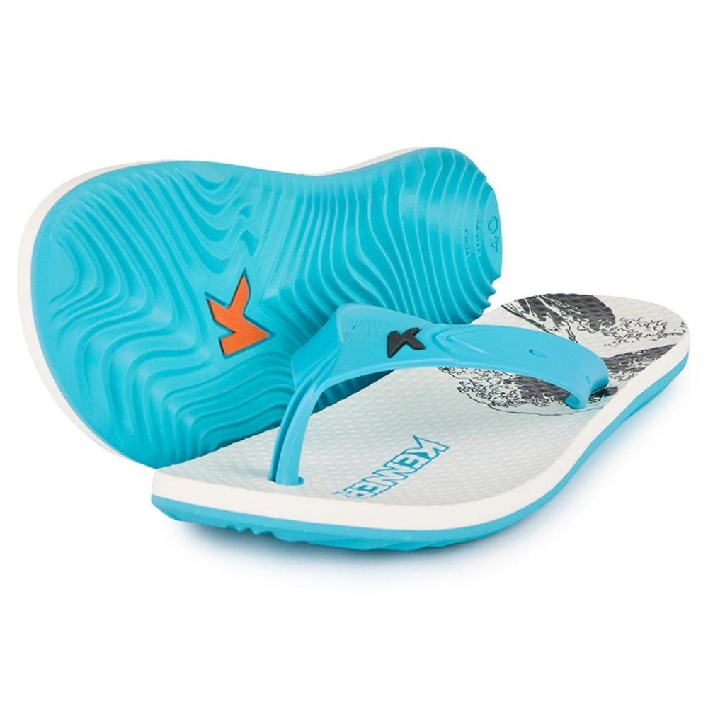 Chinelo Kenner Summer Tsunami Masculino - Branco e Azul em Oferta na Shopee
