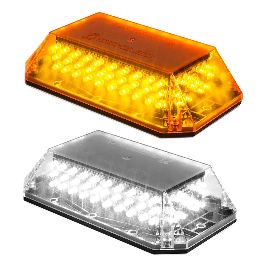 2 Giroflex Giroled Branco E Âmbar 12v Carro Moto Guincho em Oferta na Shopee