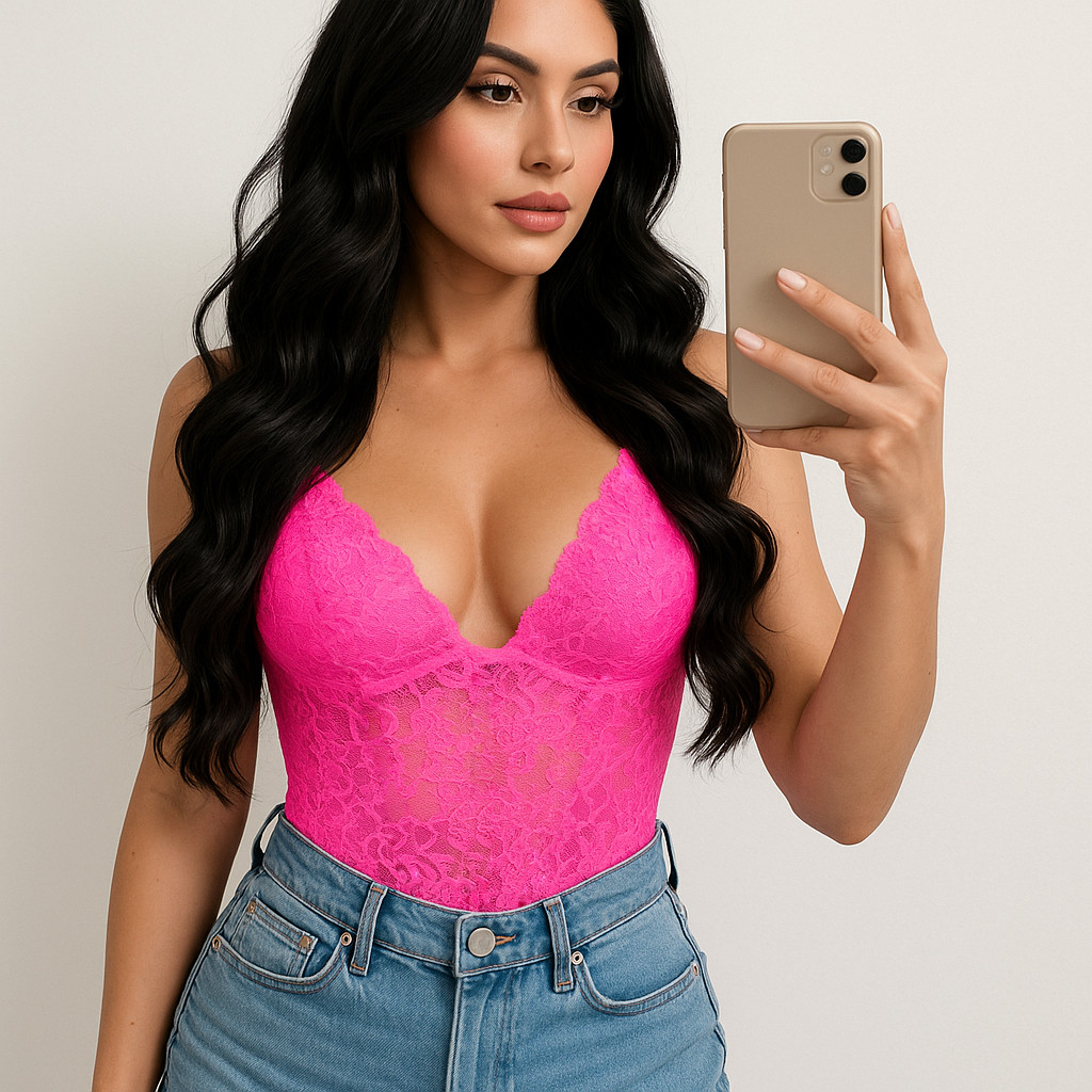 Body Neon Renda Sexy Luxo Uso Dia A Dia BRYRN024