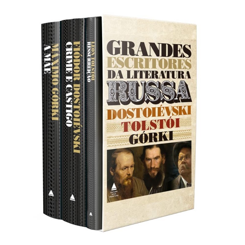 Box Grandes escritores da literatura russa: Crime e castigo, Ressurreição e A mãe