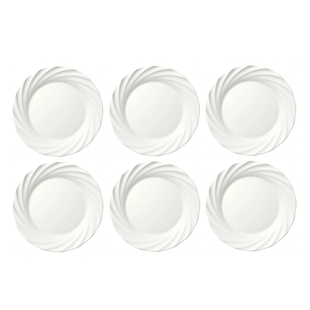 Jogo De 6 Pratos de Sobremesa Jasmim 19cm Nadir Opaline