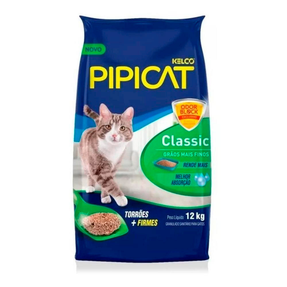 Areia para Gato Classic 12kg Pipicat em Oferta na Shopee
