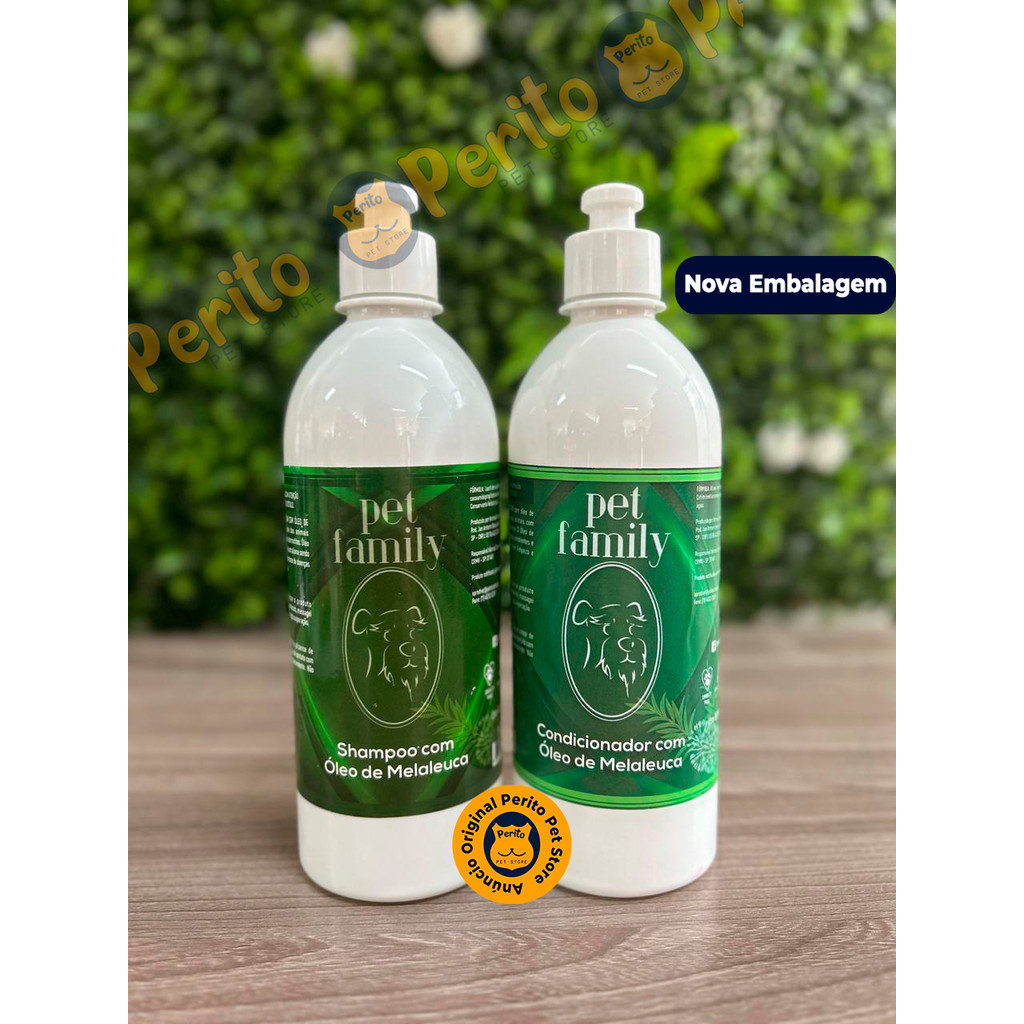 Kit Shampoo + Condicionador Melaleuca Pet Family 500ml Alívio para Coceiras e Peles Sensíveis em Oferta na Shopee