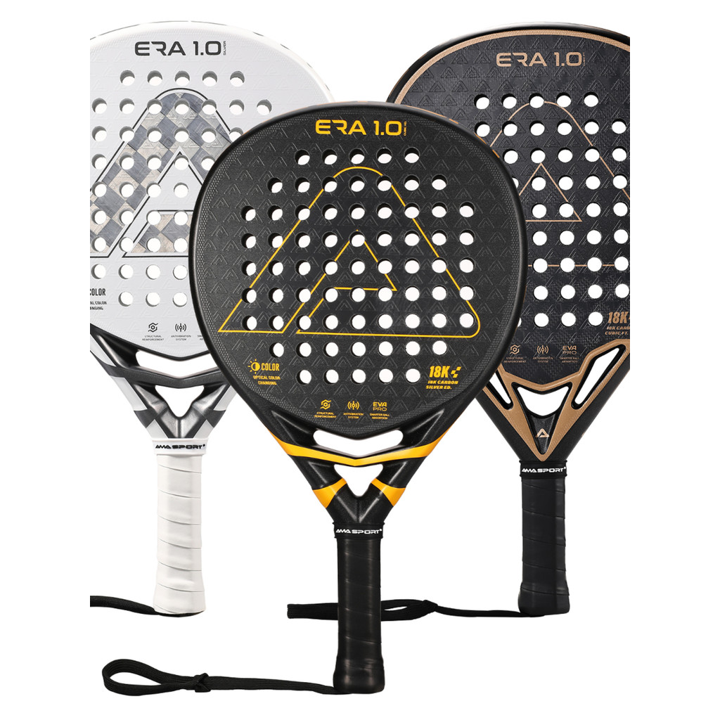 AMASPORT AMASPORT Raquete de críquete PADEL Raquete 18K Fibra de carbono 3D Tridimensional Raquete de críquete Raquete p