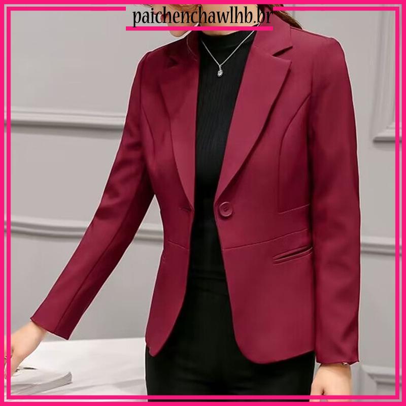 Do mulher alfaiate com forro Plus Size alongado blazer max Preto Social Magro Longo Bengal Curto