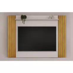 Painel Home p/ TV até 60 Pol Trend Ripado Extensível 108x160 cm Cedro/Bali - DJ Móveis