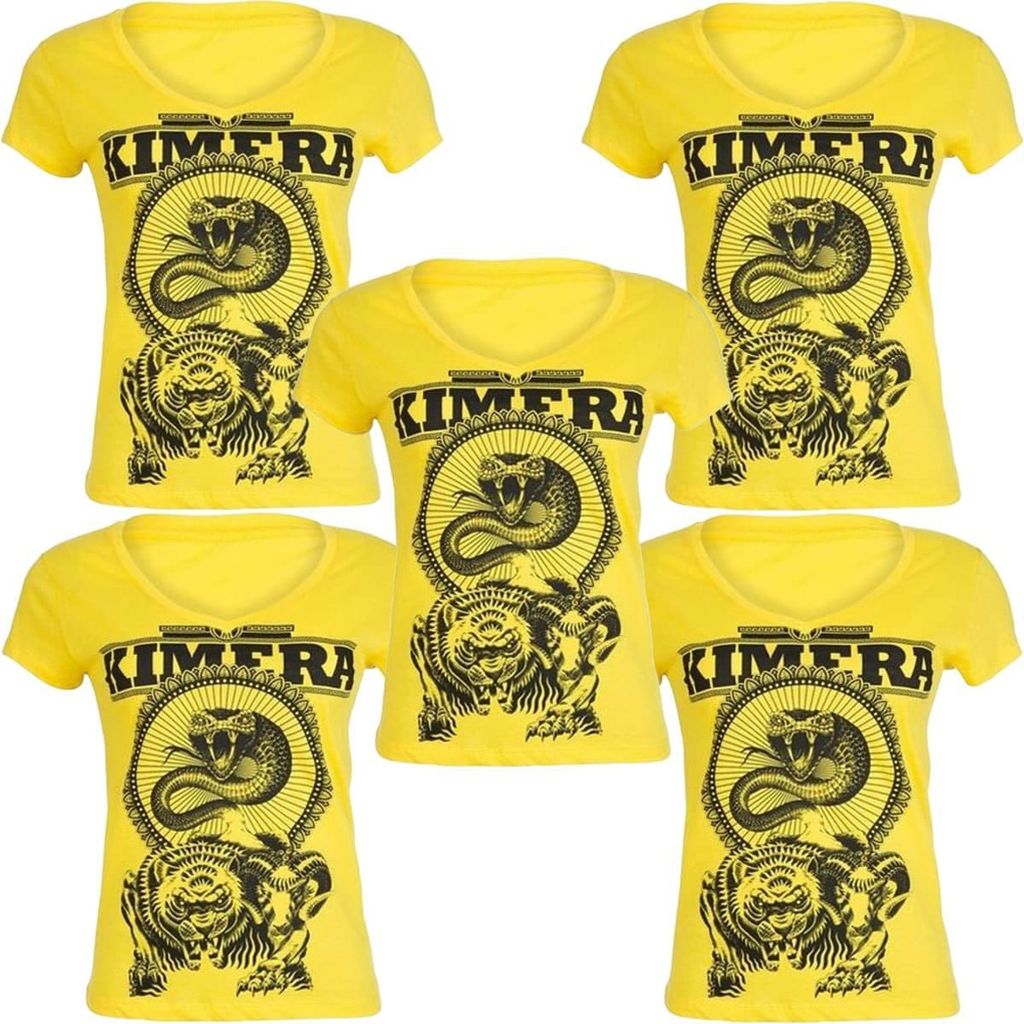 Kit 5X Camiseta Feminina Baby Look - Iridium Labs Kimera Amarelo M - Iridium Labs