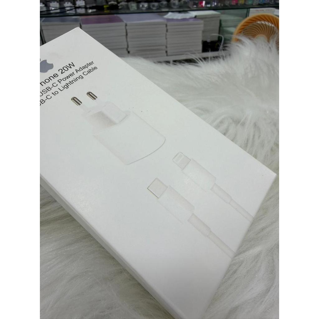 Kit Carregador para iPhone Fonte + Cabo 20W Turbo LIGHTNING Tipo C