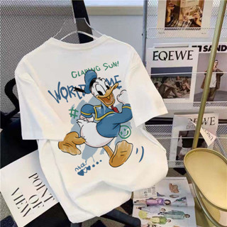 Velsiss Cartoon duck print Camisetas femininas da moda Unissex de alta qualidade Camiseta 1117 em Oferta na Shopee