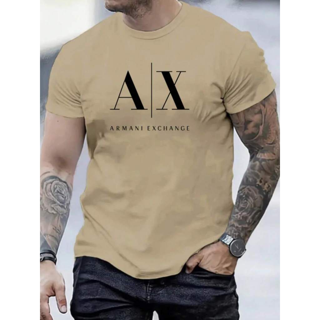 Camiseta Masculina AX Lançamento Malha 100% Algodão Premium Camisa Envio Imediato em Oferta na Shopee