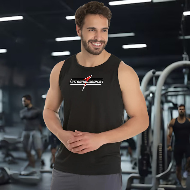 Regata Dry Fit Antiodor Masculina - Modelo INTEGRALMEDICA- Academia, Corrida, Basquete, Crossfit, Tecida Leve, Basico